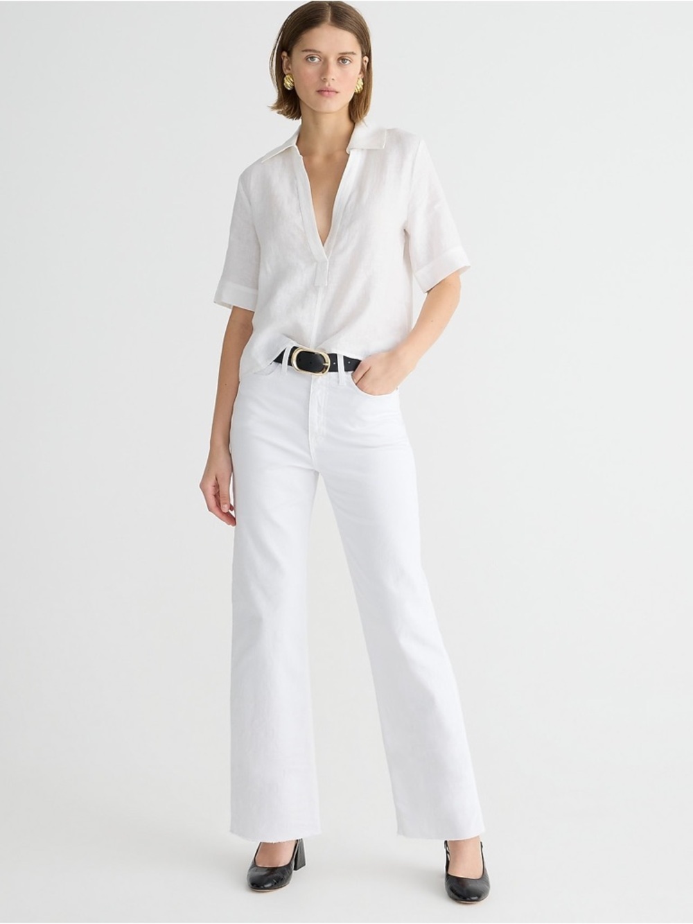 J. Crew Slim wide-leg jean in white wash size 30
